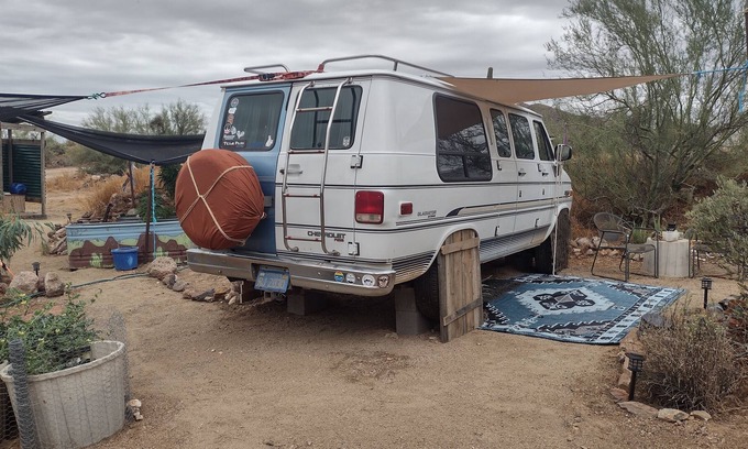 Sabrosa House | Adventure Van dry-docked as Captain's Quarters on a Desert Ranch