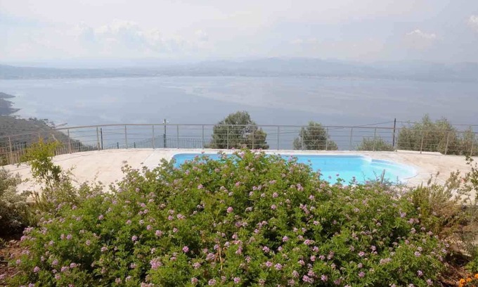 Loutraki-Agioi Theodoroi House | Relax at Aegean View Villa with Ocean Views & Pool Access