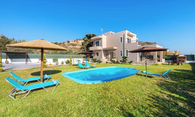 Afandou Apartment | Villa Aelia: Ocean View Retreat with Private Pool Escape