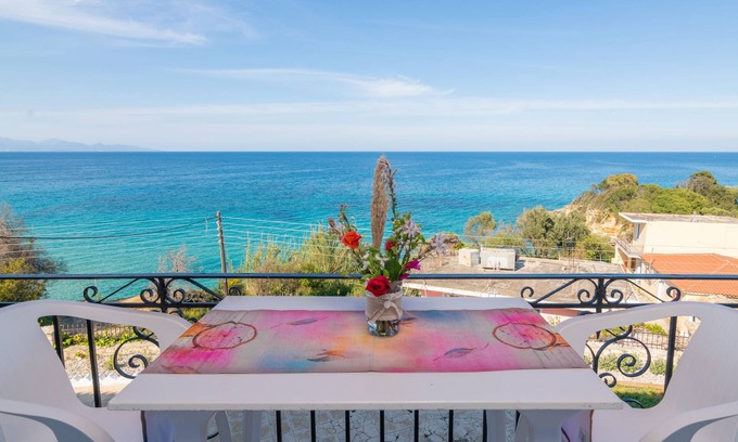 Alikanas Apartment | Seaside Retreat: Agnadi Sea View Apartment with Pool