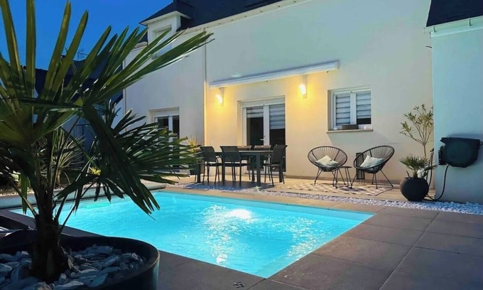 Saint-Andre-des-Eaux House | Relaxing Retreat Near La Baule with Heated Pool Access