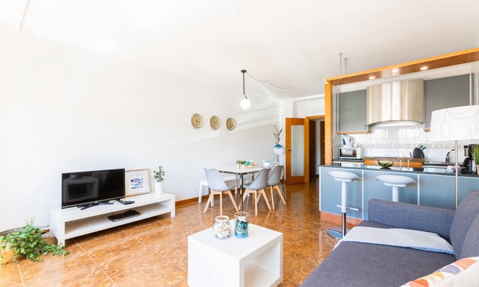 Aguda Apartment | Aguda Beach Apartment: Rated 10/10 with Spa & Family Amenities