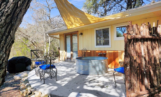 Wimberley House | Serene Bungalow with Hot Tub & Creek Access, Rated 9.6