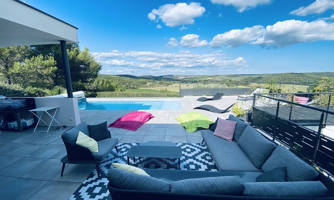 Combaillaux House | Serene Villa with Pool and Oceanfront Views Await You
