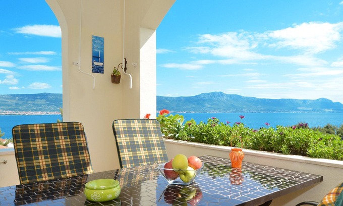 Municipality of Trogir Apartment | Albus 2: Ocean View Retreat for Family Getaways