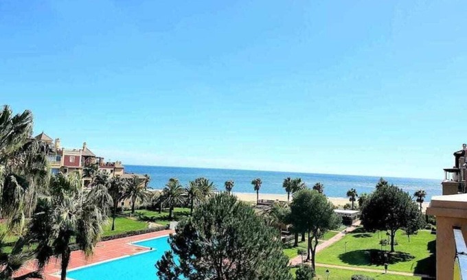 Ayamonte Apartment | Sea-Facing Retreat: 3 Bedrooms with Pool for Families