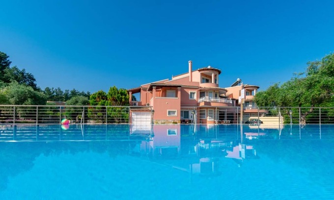 Dassia Villa | Alex Villa Dio: Large pool, near beach, private, sleeps 12