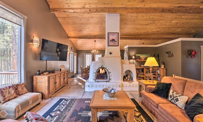 Angel Fire House | Unwind at Altitude Adjustment Cabin with Private Pool