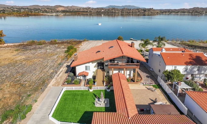 Lake Elsinore House | Prime Lakefront Retreat with Private Beach & Scenic Views