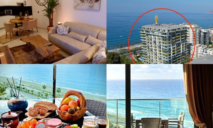 Mahmutlar Apartment | Panoramic Sea View Suite on 8th Floor with Pool Access