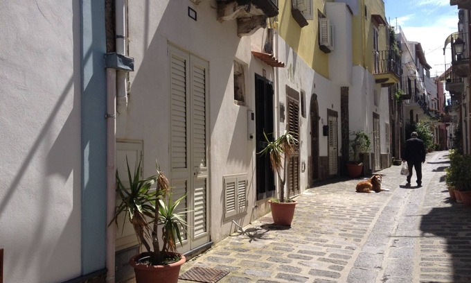 Lipari Historic Centre Apartment | Pet-Friendly Ambra with Ocean View and Breakfast Included