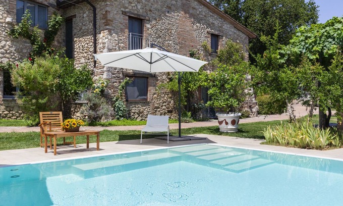Montecampano Villa | Amelia Farmhouse: Stone Villa with Pool & Spectacular Views