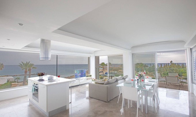 Protaras Cottage | Beachfront 2BDR Apartment with Pool and Seaviews