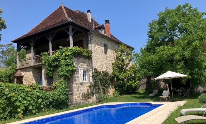 Marcillac-la-Croze Other | Tranquil Farmhouse Retreat with Private Pool and Ocean Views