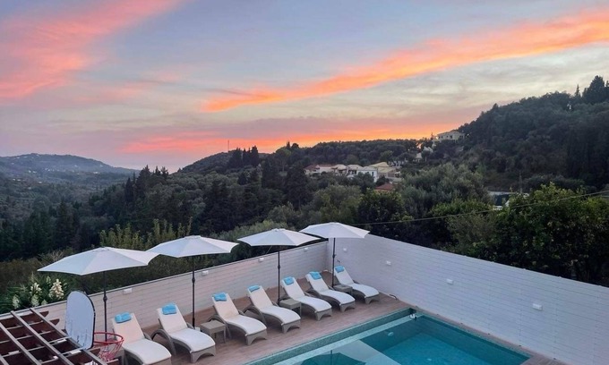 Termenades Villa | Angelo's Villa: Relaxing Retreat with Pool & Spa Amenities