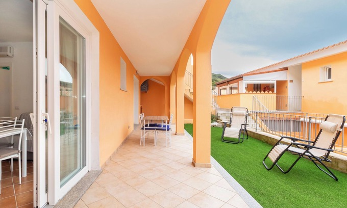 Trinita d'Agultu Apartment | Oceanfront Apartment 'Green Garden F1' with Pool & Wi-Fi