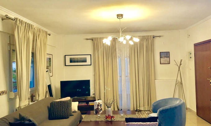 Oraiokastro Apartment | Comfortable Apartment in Thessaloniki Oreokastro with Kitchen