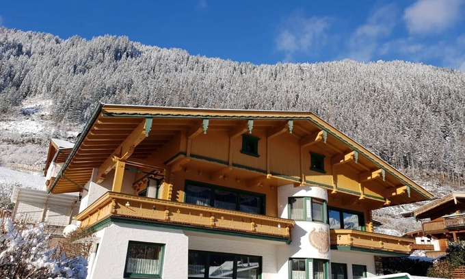 Finkenberg Apartment | Cozy Apartment 1 at Appartementhaus Zillertal with Mountain Views