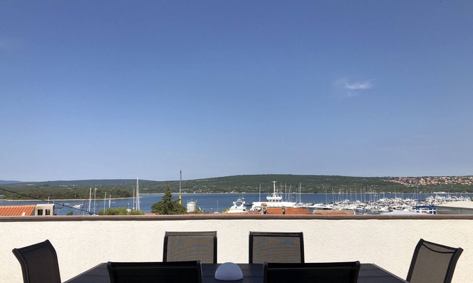 Punat Apartment | Sea View Terrace Apartment with Pool & Pet-Friendly Amenities