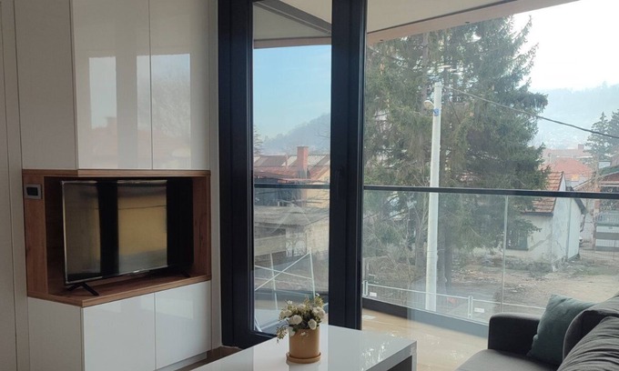 Tuzla Apartment | Cozy Apartment by Pannonian Lake in Tuzla with Pool