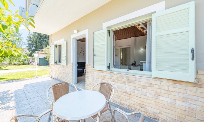 Roda Apartment | Apartment 'Alexandros Two Bedroom 4' with Shared Pool, Wi-Fi and Air Conditioning