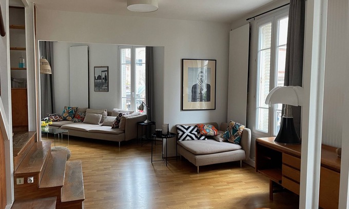 Butte-aux-Cailles Apartment | Apartment 'Appartement Duplex' with Private Terrace and Wi-Fi