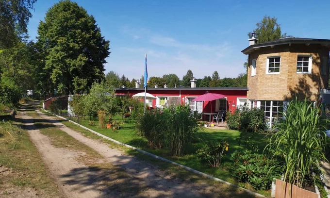 Joachimsthal Apartment | Cozy 'Bungalow Rot M1' Apartment with Private Terrace & Views