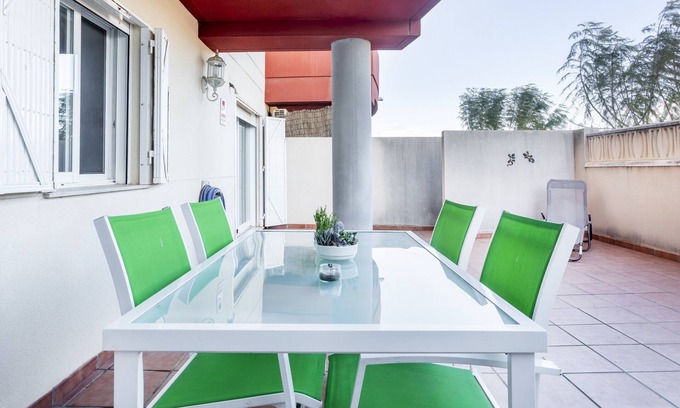 Playa de Almarda Apartment | Oceanfront Apartment "Balcón Del Mar" with Pool & Terrace