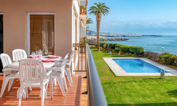 Sant Andreu de Llavaneres Apartment | Oceanfront Apartment Blaumar by Interhome - Rated 8.9/10