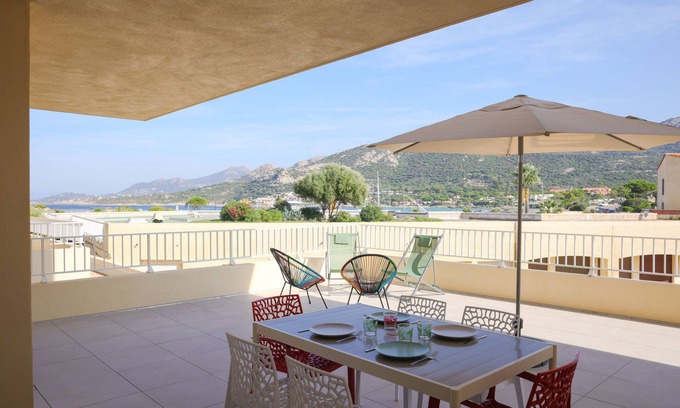 Marine de Saint Ambroggio Apartment | Seaside Apartment La Balagne: Pool, Ocean View & Terrace