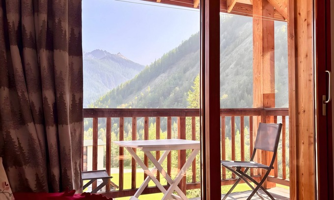 Arvieux Apartment | Apartment 'Les Granges - Panoramic View' with Mountain Views, Shared Pool and Balcony