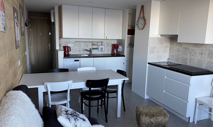 Plagne Centre Apartment | Scenic Mt Blanc View Apartment: Steps from the Snow Front