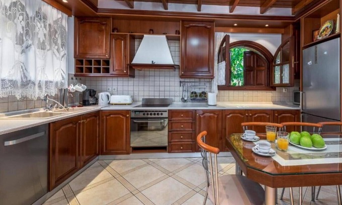 Koskinou Apartment | Villa Maria: Oceanfront Apartment with Garden & Wi-Fi