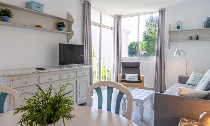 Sant Pol De Mar Apartment | Convenient Apartment Steps from the Beach with Ocean Views
