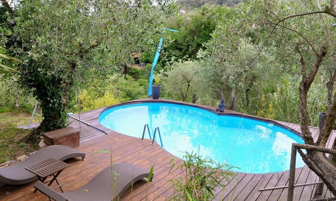 Dolcedo Apartment | Relaxing Apartment with Pool Amidst Olive Gardens