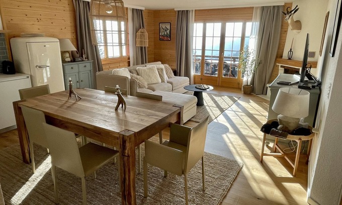 Villars-sur-Ollon Condo | Scenic Apartment with Breathtaking Views and Great Amenities