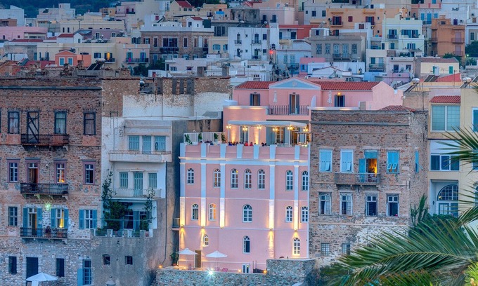Ermoupoli Hotel | Elegant Apollonion Palace Hotel with Ocean Views & Pool