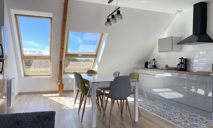 Frehel Apartment | Bright Apartment with Ocean View in Heart of Fréhel