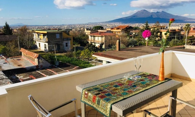 Angri Apartment | Experience a Villa with Terrace and Breathtaking Vesuvio View