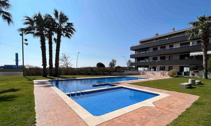 Vilanova I la Geltru Apartment | Modern Apartment with Pool & Terrace, Steps from the Beach