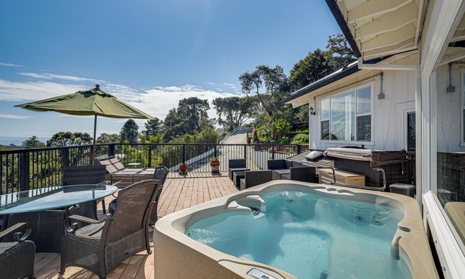 Aptos House | Cozy Aptos Retreat with Ocean Views & Hot Tub, 2 Mi to Beach