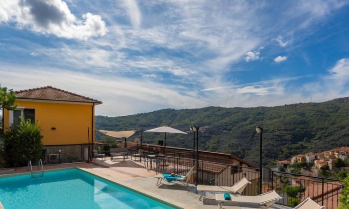 Pietrabruna Apartment | Oceanfront Arancia by Interhome with Pool and Spa Retreat