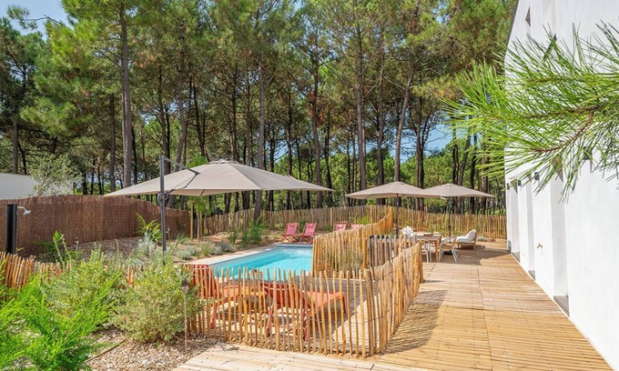 Les Mathes Villa | Architect-designed villa, La Palmyre golf course, 400m from beaches, swimming pool, sleeps 9