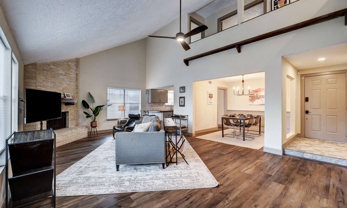 Southbelt/Ellington House | Art-Filled Modern Tudor. Spacious, Close to Shopping and Great for group Trips!