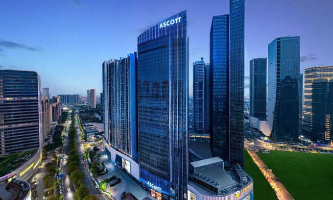 Shunde Apartment | Elegant Ascott M-City Foshan: Pet Friendly with Pool Access
