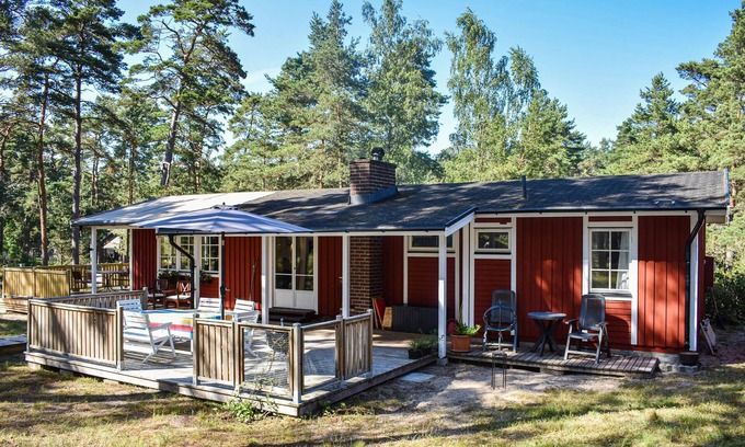Yngsjo House | At this cottage you have a wood-burning stove in the living room and on the terrace an open fireplac
