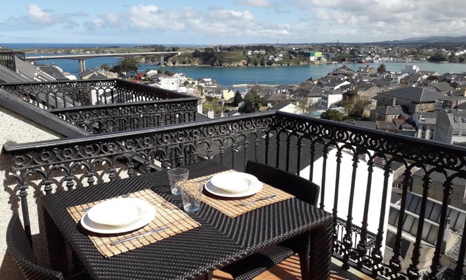 Figueras (Castropol) Apartment | Central Terrace with Pool and Ocean View - Rated 9.8/10