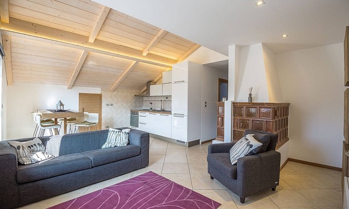 Cavalese Apartment | Charming Attic Cherry in Cavalese with Kitchen Amenities