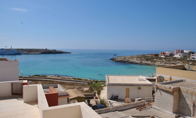 Lampedusa Apartment | Scenic Attic Sea View Steps from Guitgia Beach