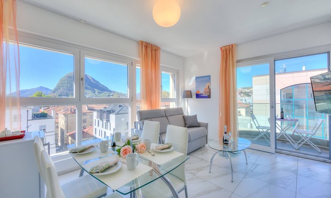 Lugano Apartment | Pet-Friendly Attico Al Parco in Scenic Lugano, Switzerland